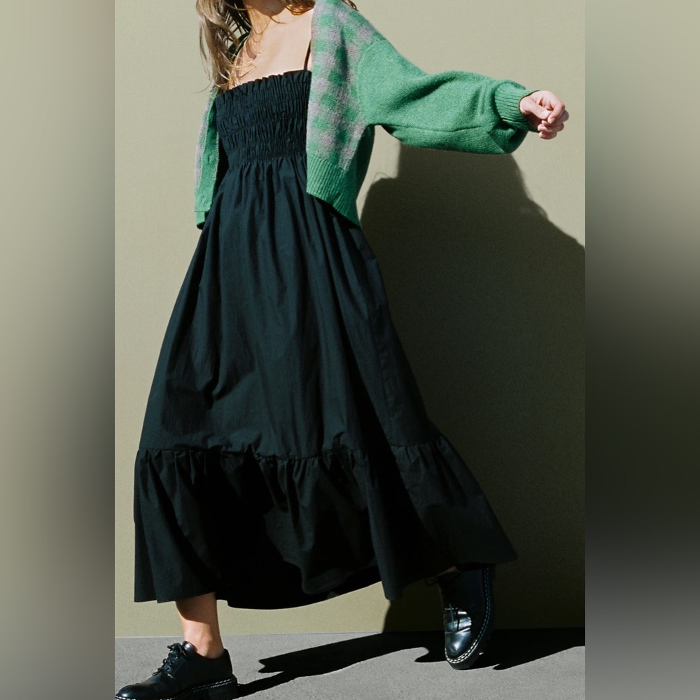 Ciao Lucia Small Umbria Black Smocked Midi Dress - Picture 2 of 10